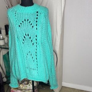 Topshop Turquoise Knit Sweater